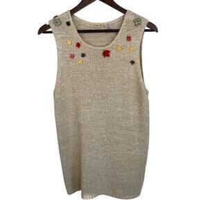 Linden Hill Beige Sleeveless Fall Sweater - XL